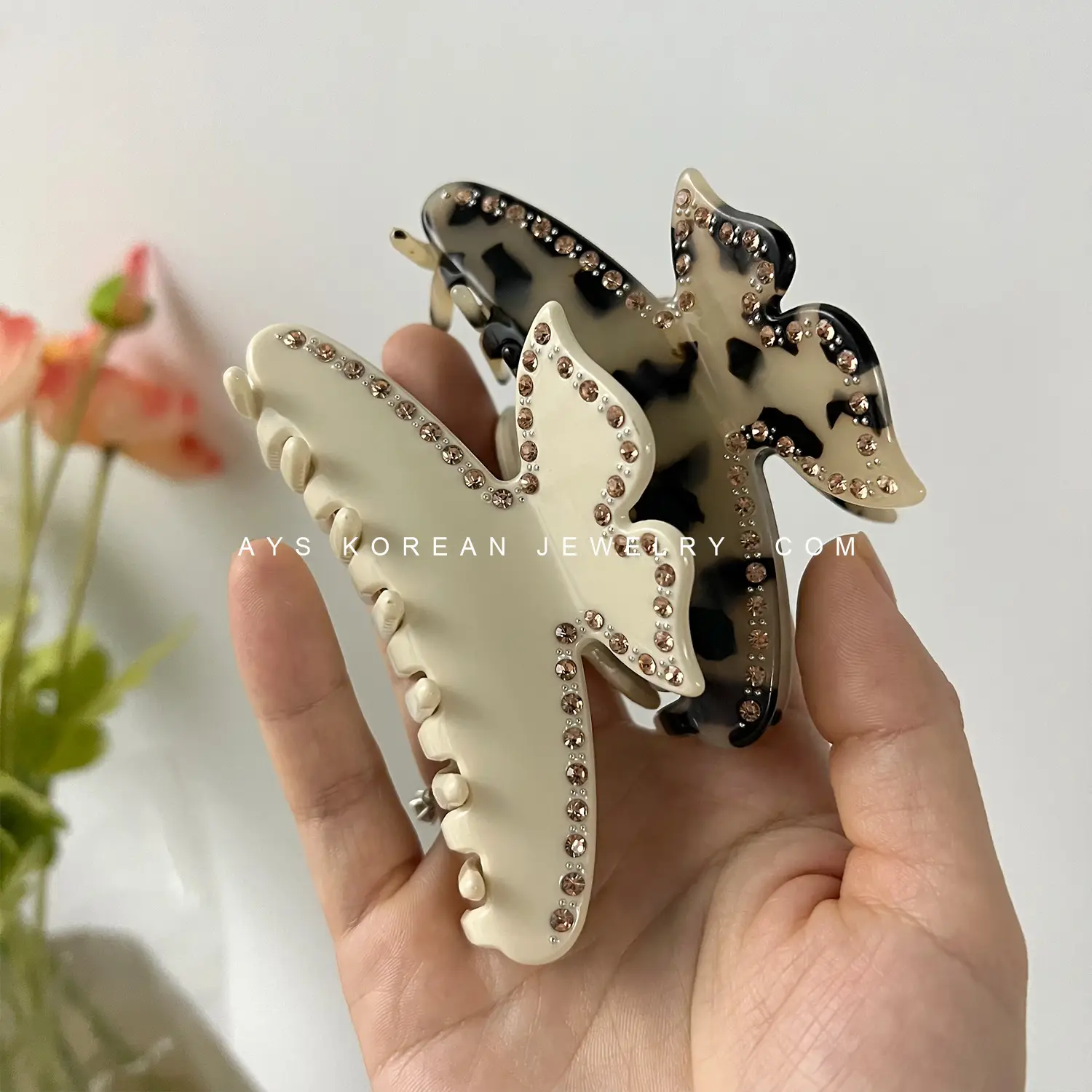 Aiise French Acetate Star Clip with Diamond Shark Back - Image 8