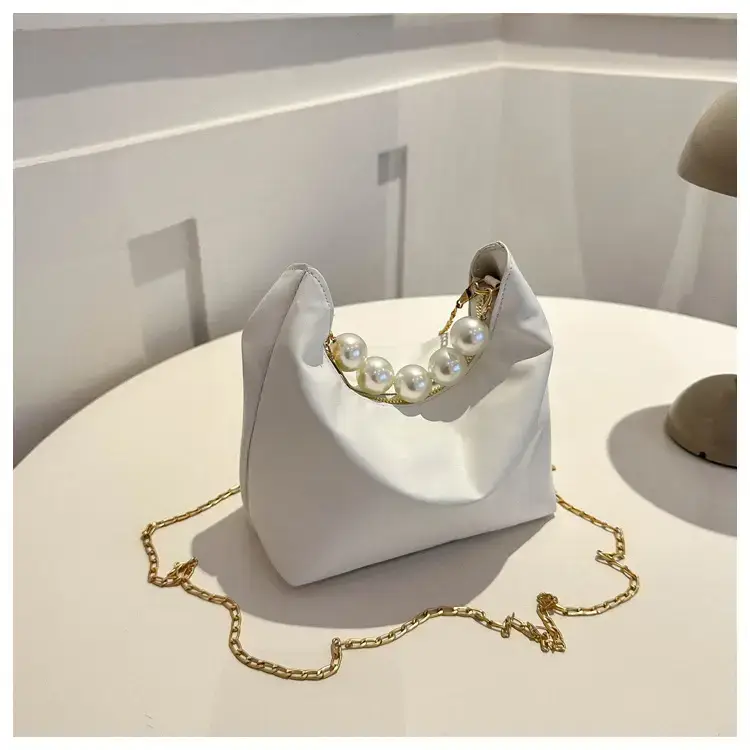 Pink French Pearl Chain Shoulder Messenger Bag for Women — feature 23