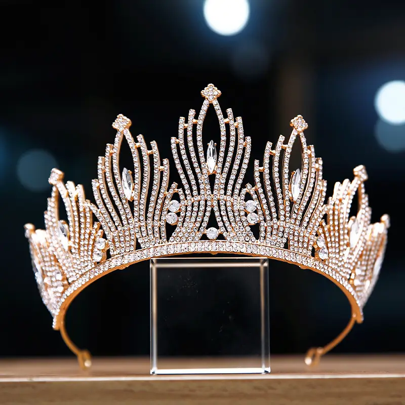 European & American Bridal Crown Headdress Miss World Princess Rhinestone Wholesale - Image 4