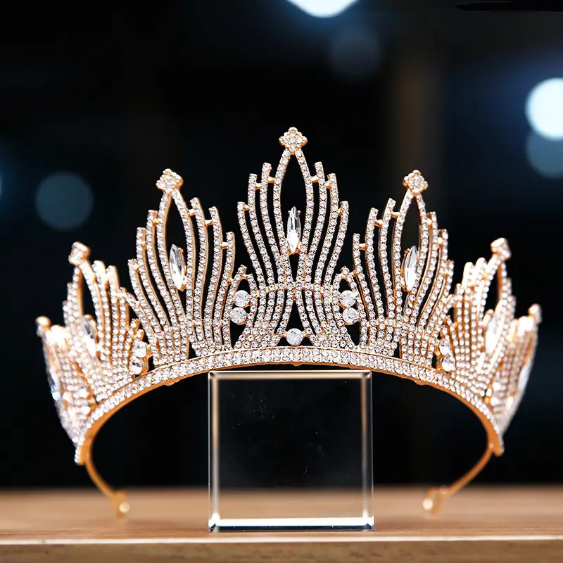 European & American Bridal Crown Headdress Miss World Princess Rhinestone Wholesale — feature 1