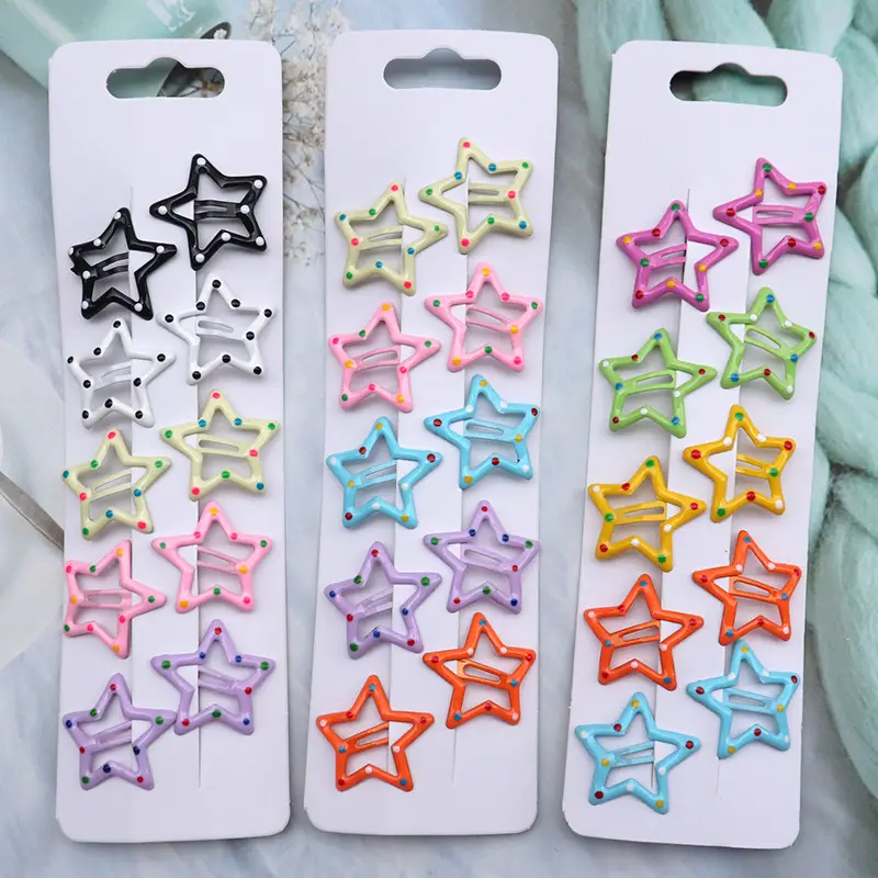 Five Pointed Star Hairpins for Girls - Colorful Durable Clips - Image 18