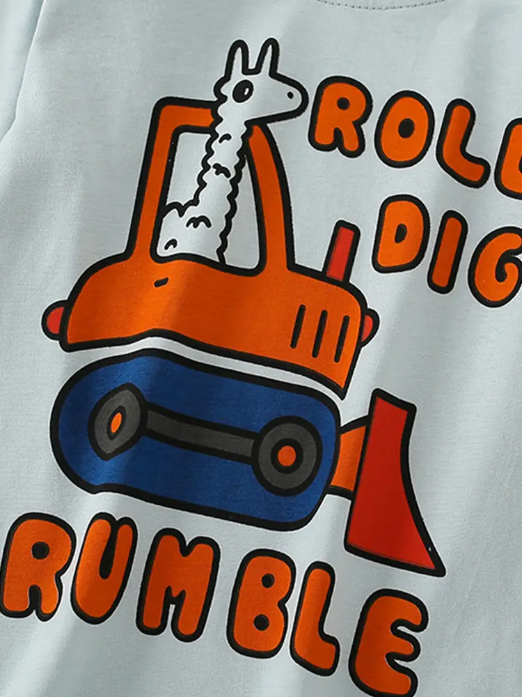 Malwee Boys Roll Dig Rumble T-Shirt Orange Blue