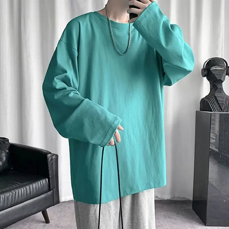 Men's Black Loose T-Shirt Long Sleeve Joker Ins - Image 6