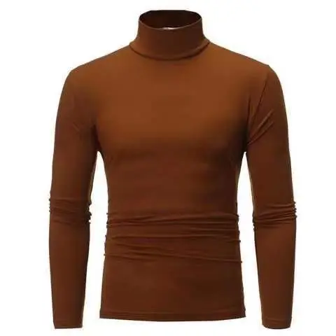 Men's Royal Blue Turtleneck Long Sleeve T-Shirt - Image 12