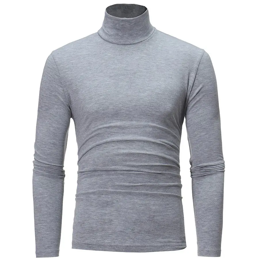 Men's Royal Blue Turtleneck Long Sleeve T-Shirt — feature 13