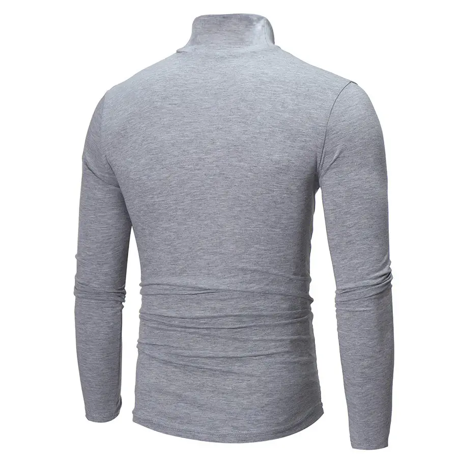 Men's Royal Blue Turtleneck Long Sleeve T-Shirt — feature 14