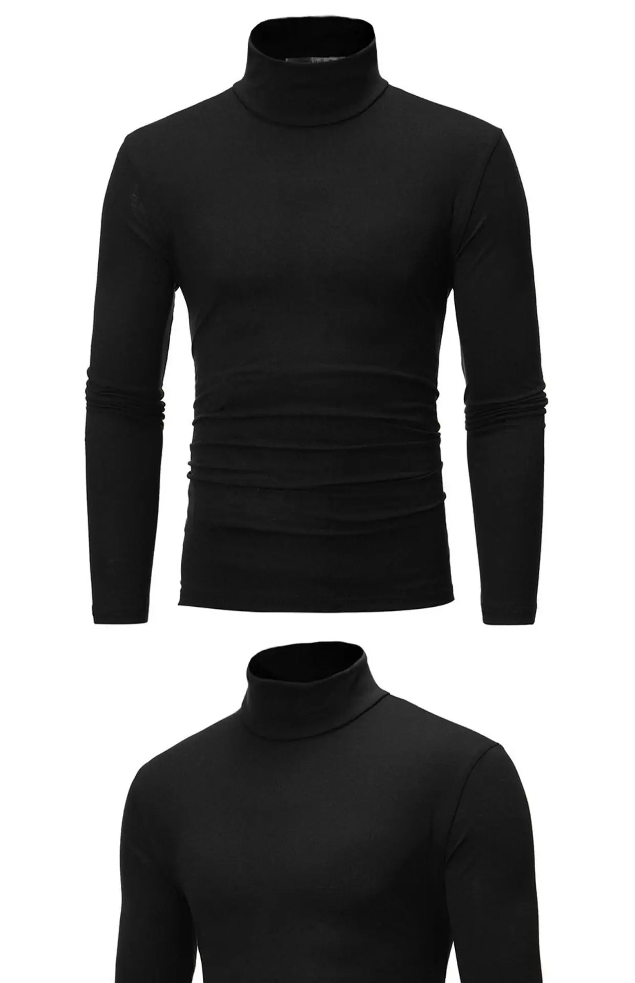 Men's Royal Blue Turtleneck Long Sleeve T-Shirt — feature 2