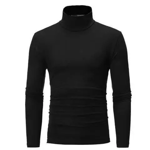 Men's Royal Blue Turtleneck Long Sleeve T-Shirt — feature 24