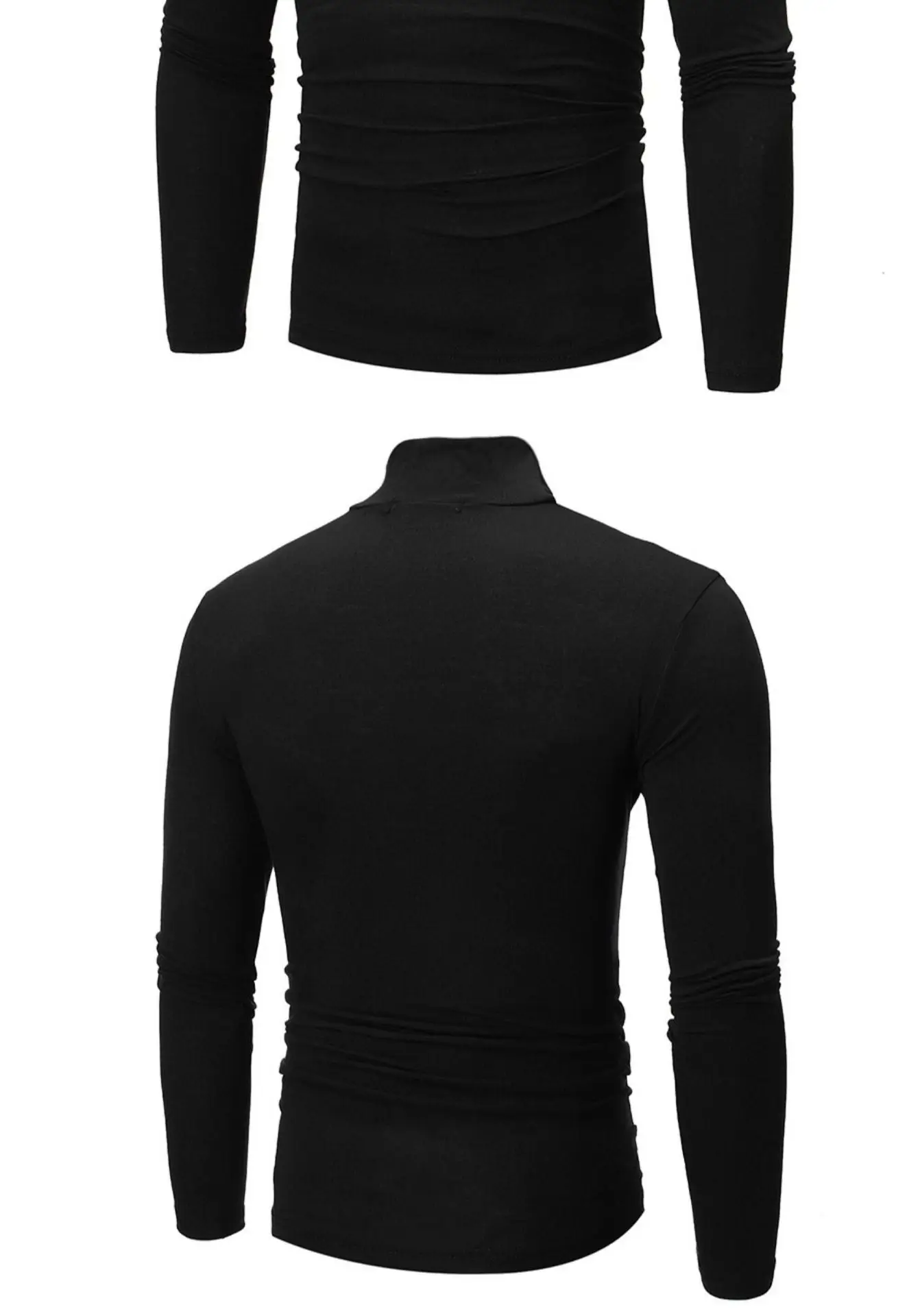 Men's Royal Blue Turtleneck Long Sleeve T-Shirt — feature 3