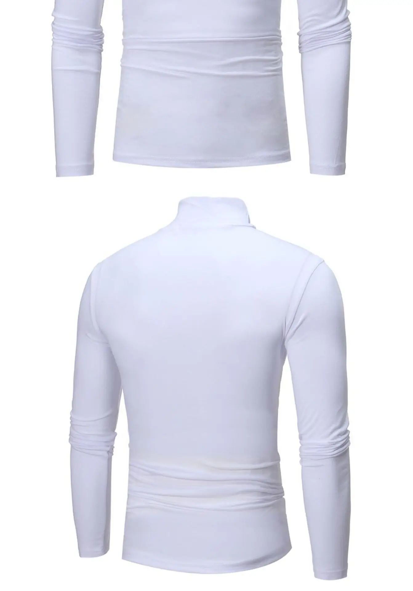 Men's Royal Blue Turtleneck Long Sleeve T-Shirt — feature 5