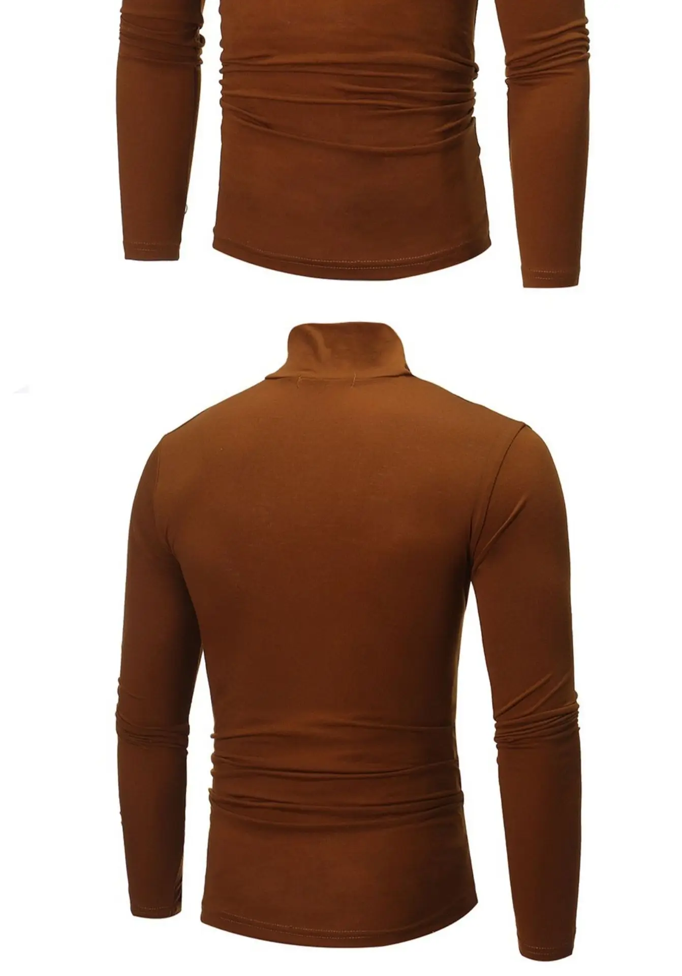 Men's Royal Blue Turtleneck Long Sleeve T-Shirt — feature 9