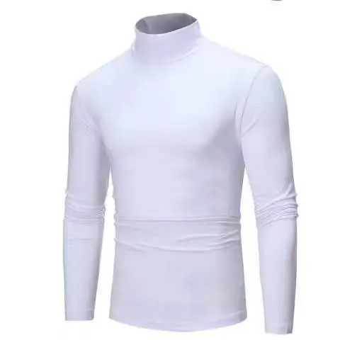 Men's Royal Blue Turtleneck Long Sleeve T-Shirt - Image 2