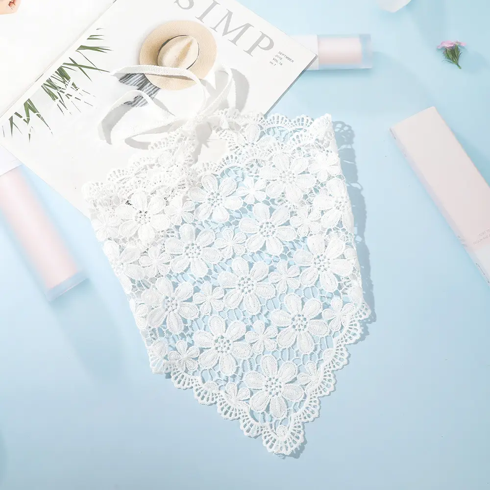 Black Lace Heart Scarf for Girls — feature 13