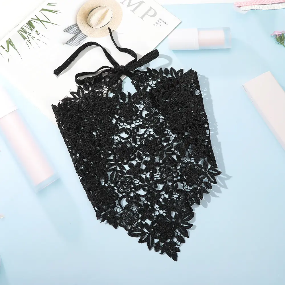 Black Lace Heart Scarf for Girls — feature 18