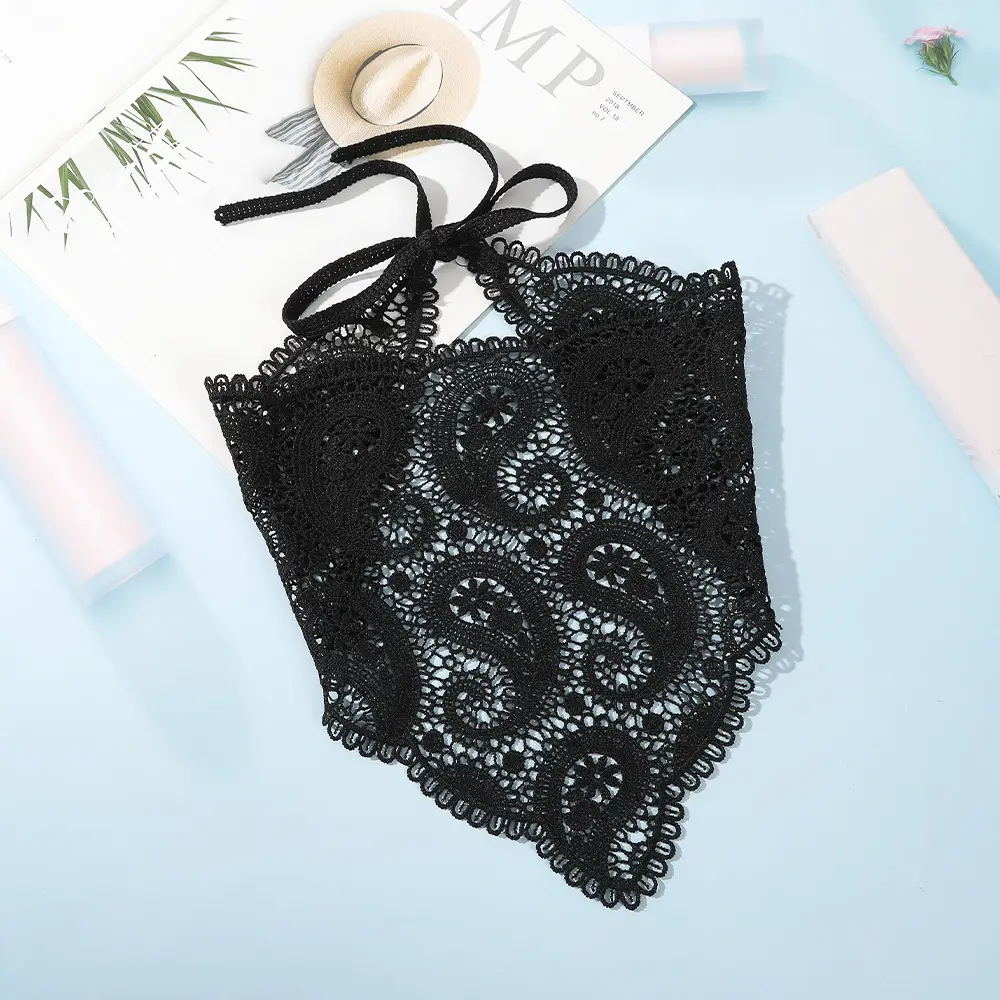 Black Lace Heart Scarf for Girls — feature 7