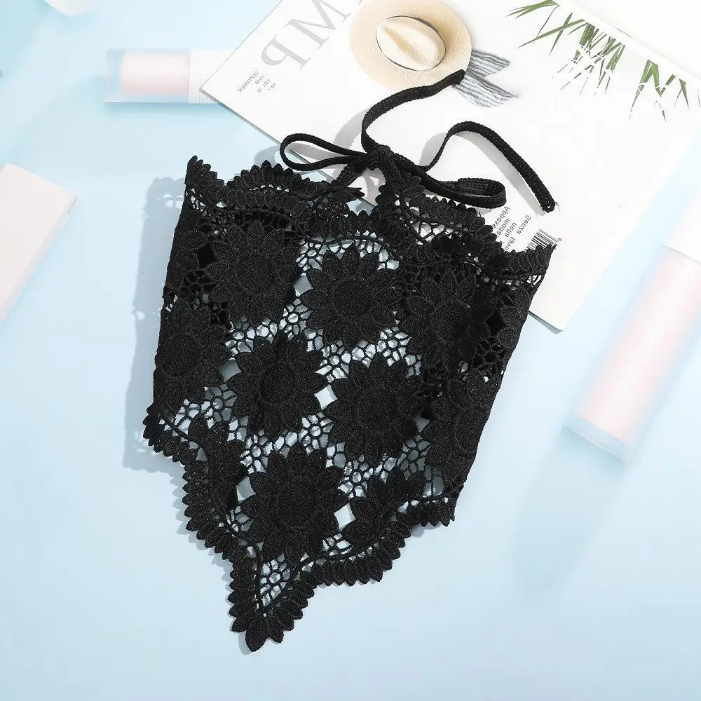 Black Lace Heart Scarf for Girls