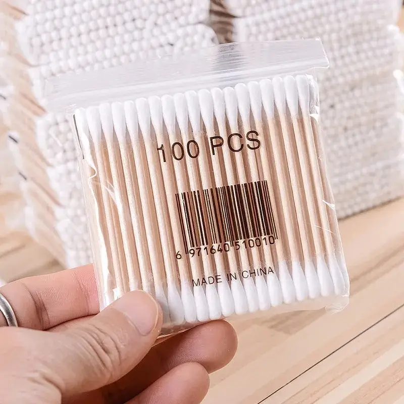 Double-Headed Cotton Ear Swabs for Baby Cleaning 100 Pcs - Image 2