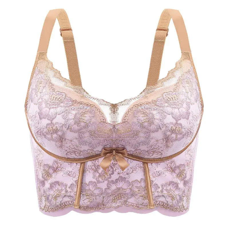 Women's U-Shape Adjustable Bra Cream Green Back Closure - Image 2