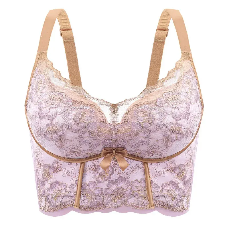 Women's U-Shape Adjustable Bra Cream Green Back Closure - Image 6
