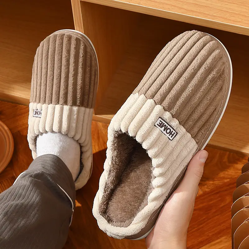 Large Size Winter Slippers for Men, Casual Soft-Soled Cotton Slippers for Men, Winter Non-Slip Indoor Warm Cotton Slippers for Women, Winter - Image 5