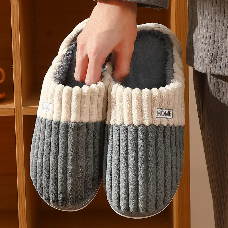 Large Size Winter Slippers for Men, Casual Soft-Soled Cotton Slippers for Men, Winter Non-Slip Indoor Warm Cotton Slippers for Women, Winter - Image 7