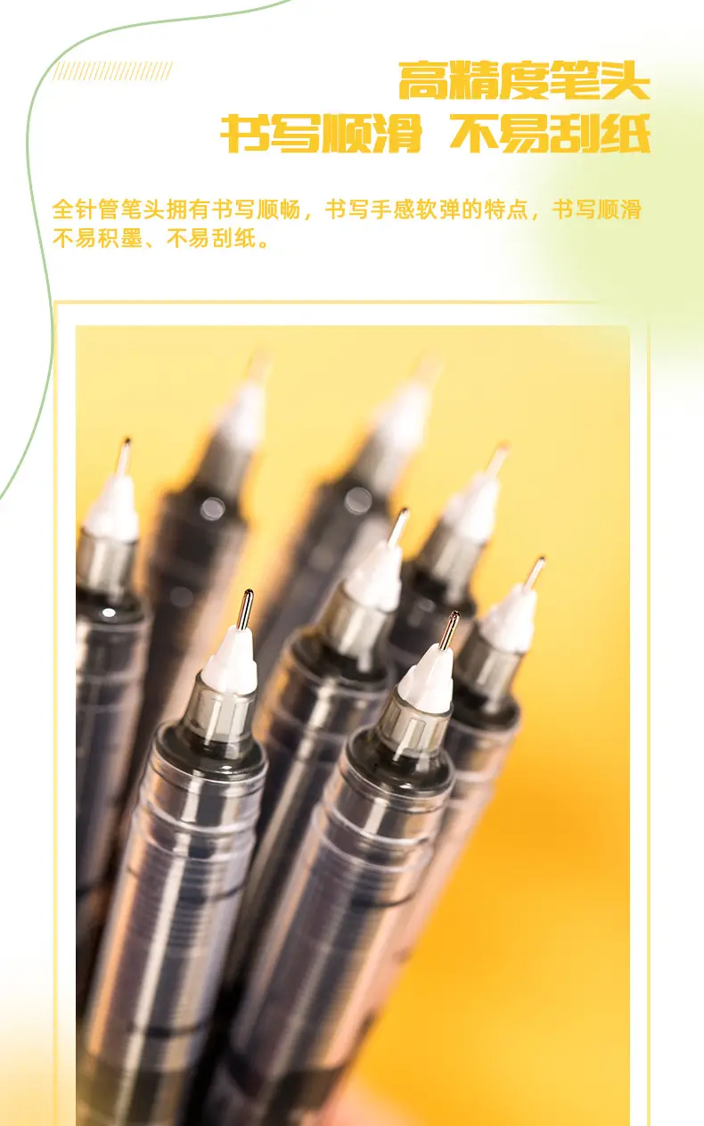 Deli S856 straight liquid ballpoint pen gel pen quick-drying pen water-based Pen straight liquid pen signature pen red blue black pen — feature 5