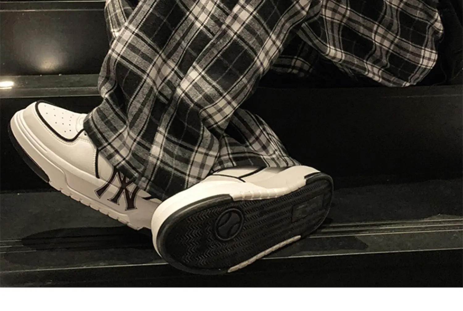 Men's Plaid Pants Black White Spring Autumn Lazy Drop — feature 27