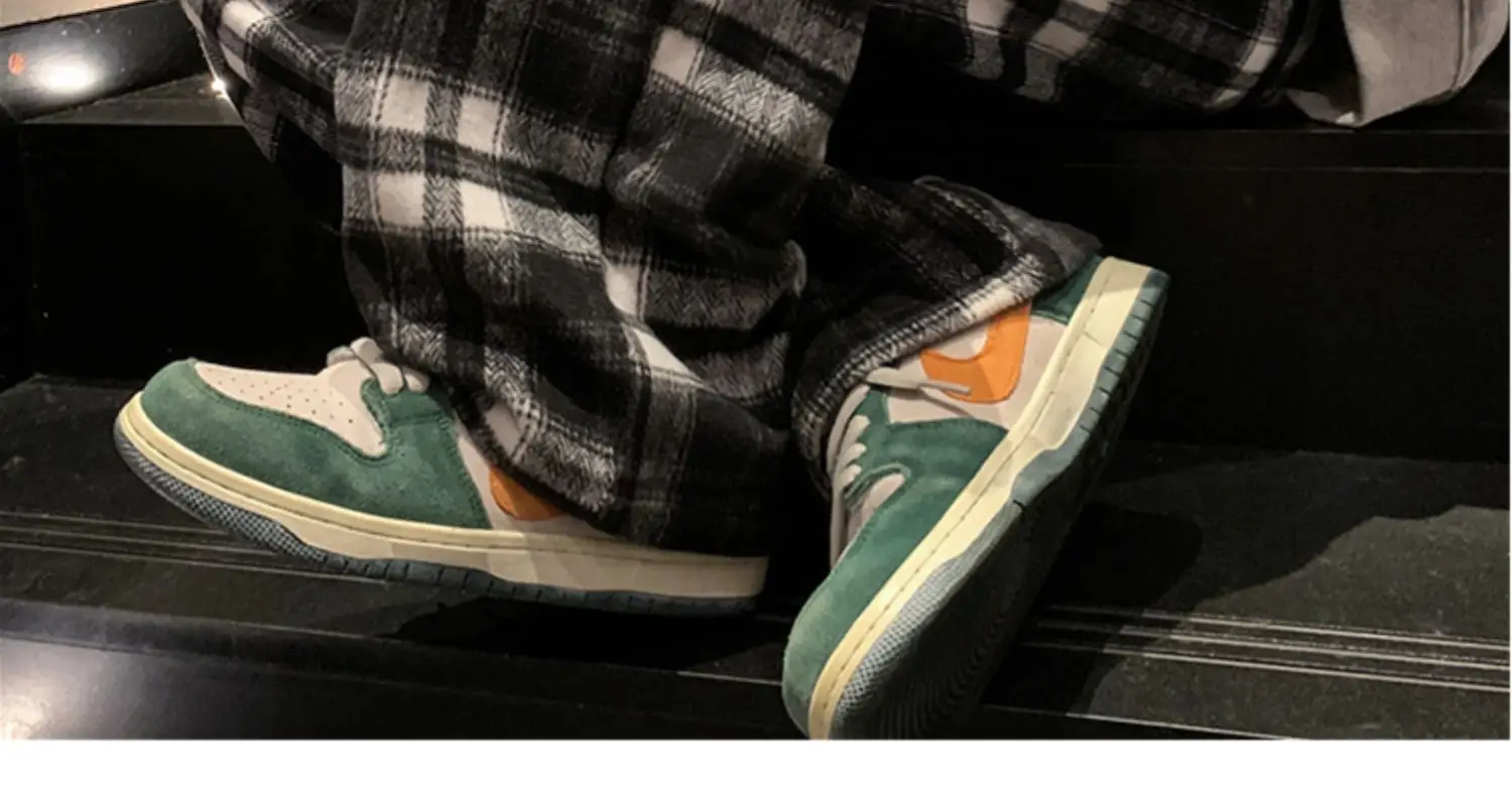 Men's Plaid Pants Black White Spring Autumn Lazy Drop — feature 29