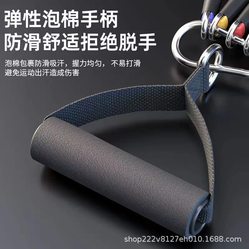 D Buckle carabiner 11-piece set pull rope fitness suit Chinese version carabiner fitness pull rope push rod — feature 3