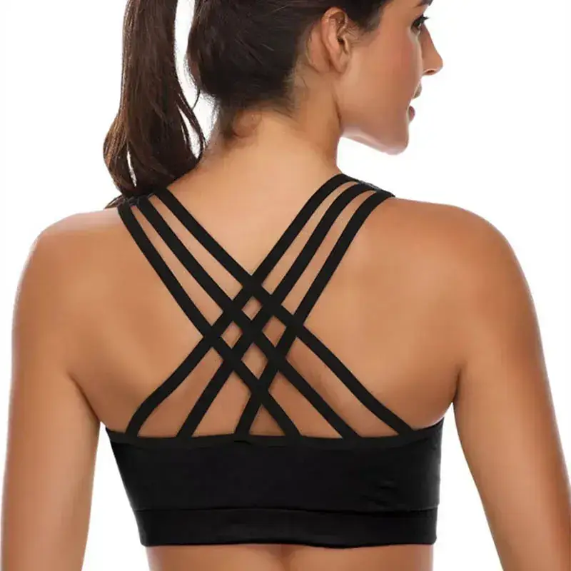 White Push Up Yoga Bra with Black Trim - Image 8