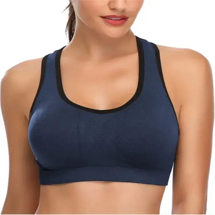 White Push Up Yoga Bra with Black Trim — feature 5