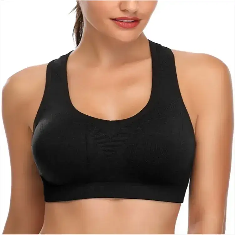 White Push Up Yoga Bra with Black Trim — feature 7