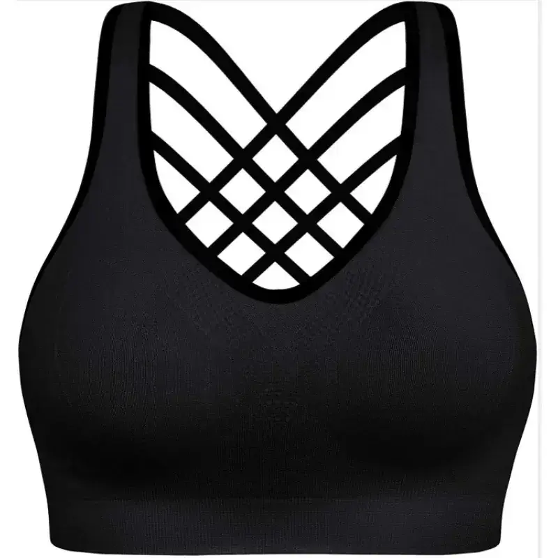 White Push Up Yoga Bra with Black Trim - Image 2