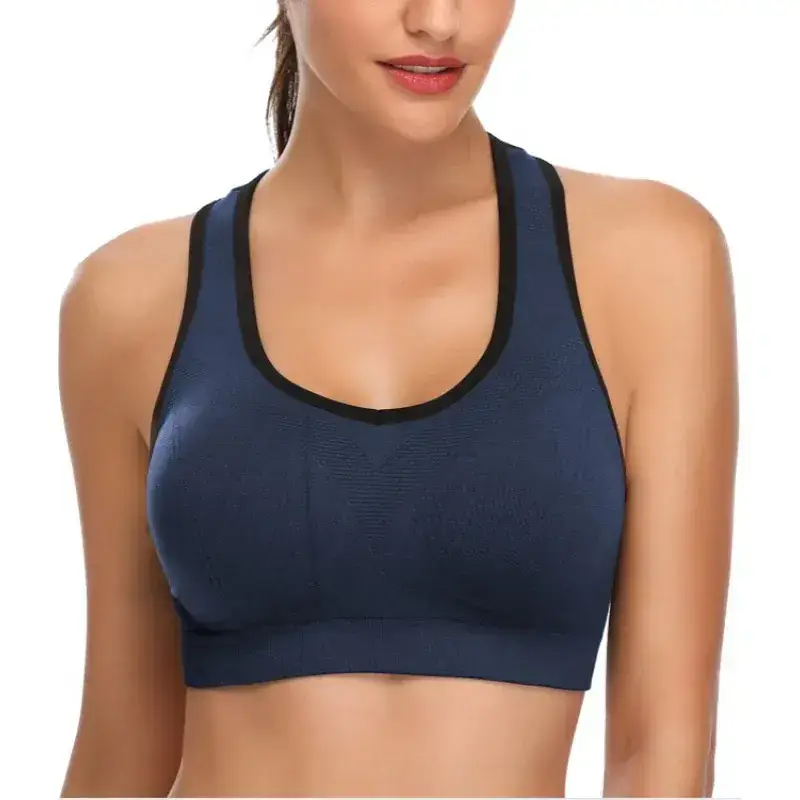 White Push Up Yoga Bra with Black Trim - Image 4