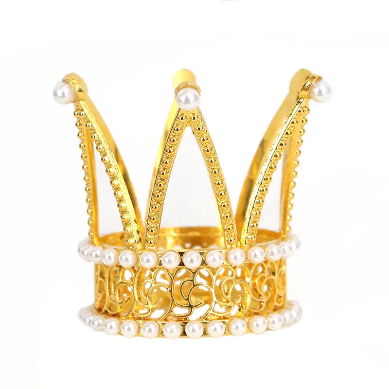 Golden Rhinestone Crown for Girls Birthday Party Hair Accessory - Image 2