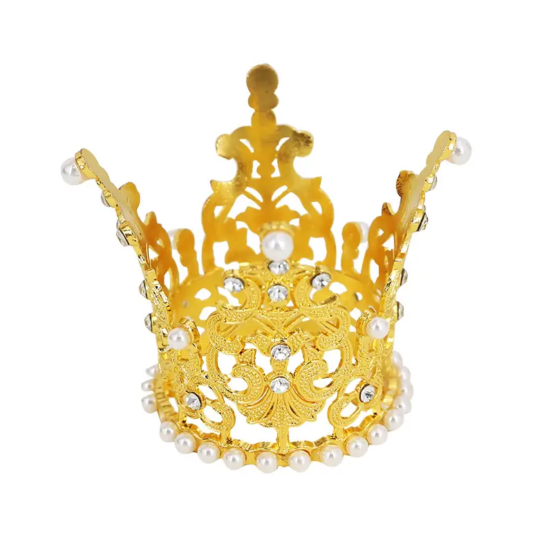 Golden Rhinestone Crown for Girls Birthday Party Hair Accessory - Image 5