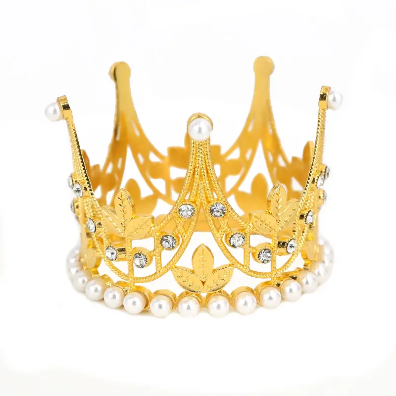 Golden Rhinestone Crown for Girls Birthday Party Hair Accessory - Image 8