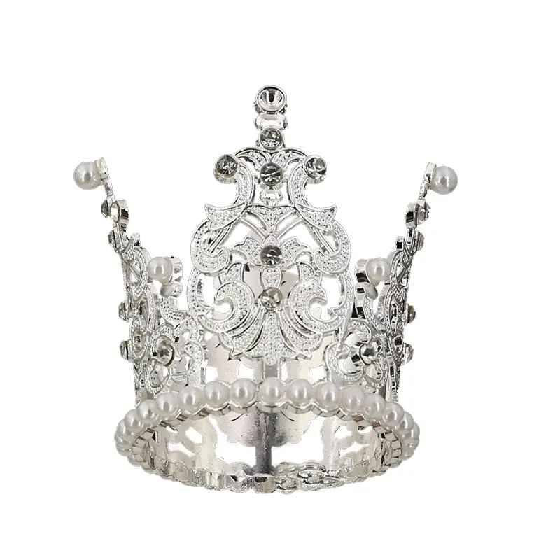 Golden Rhinestone Crown for Girls Birthday Party Hair Accessory - Image 4