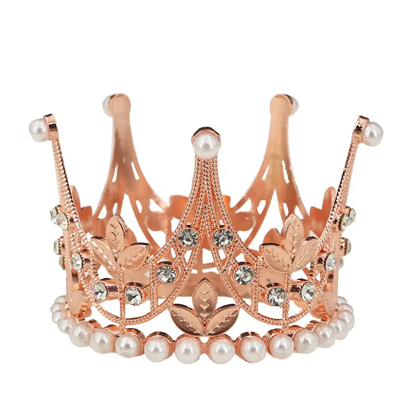Golden Rhinestone Crown for Girls Birthday Party Hair Accessory - Image 9