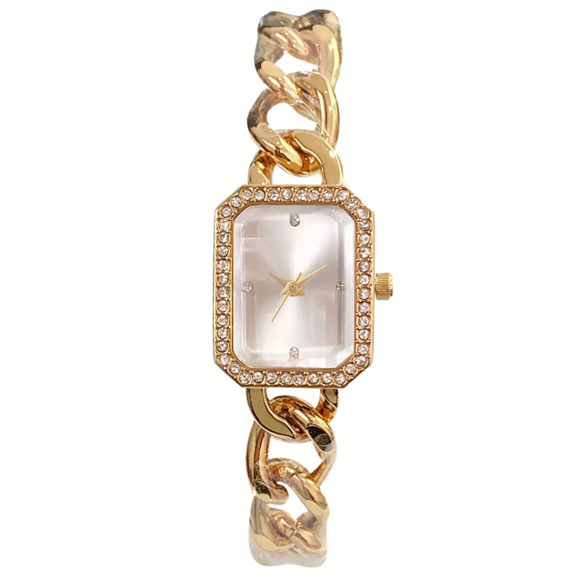 Chanel Style Women's Chain Watch with Diamond Dial - Image 3