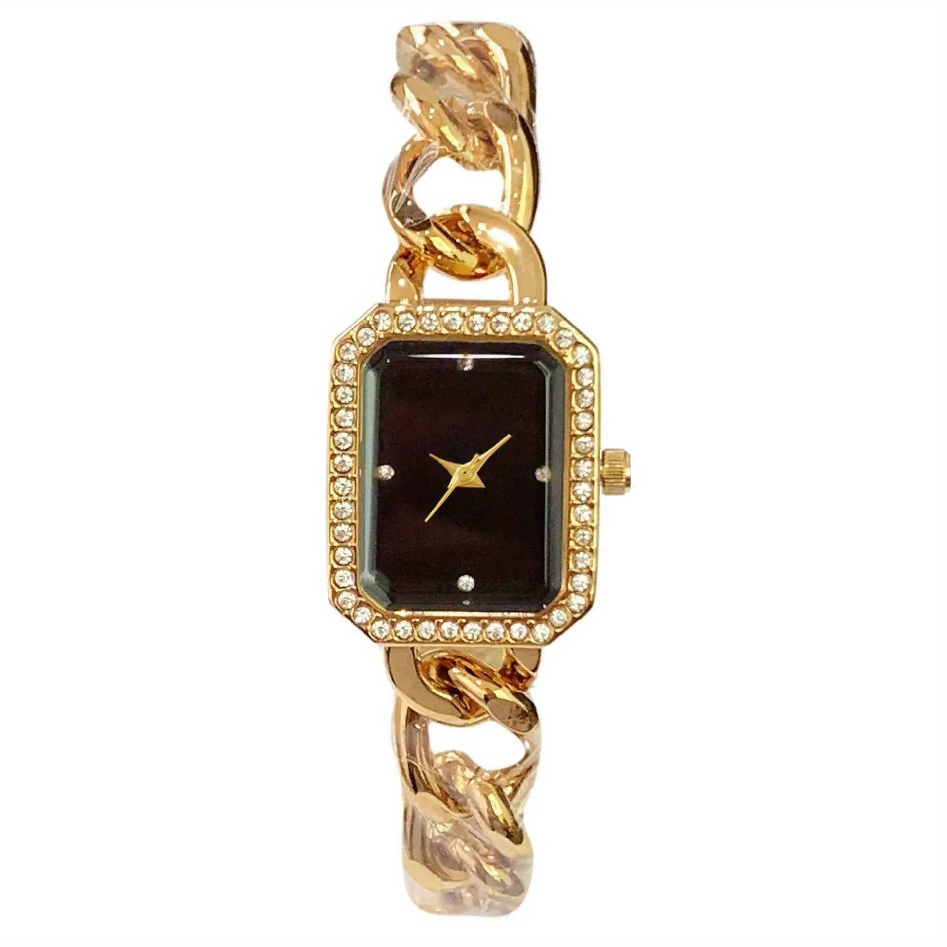 Chanel Style Women's Chain Watch with Diamond Dial - Image 4