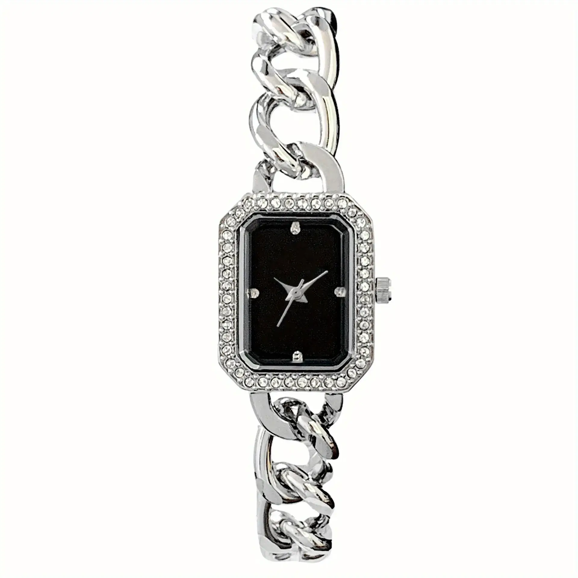 Chanel Style Women's Chain Watch with Diamond Dial - Image 6