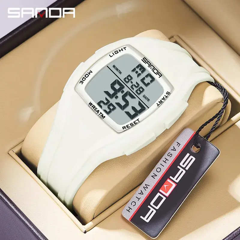 Sanda Luminous Waterproof Multi-Function Digital Watch for Men Women