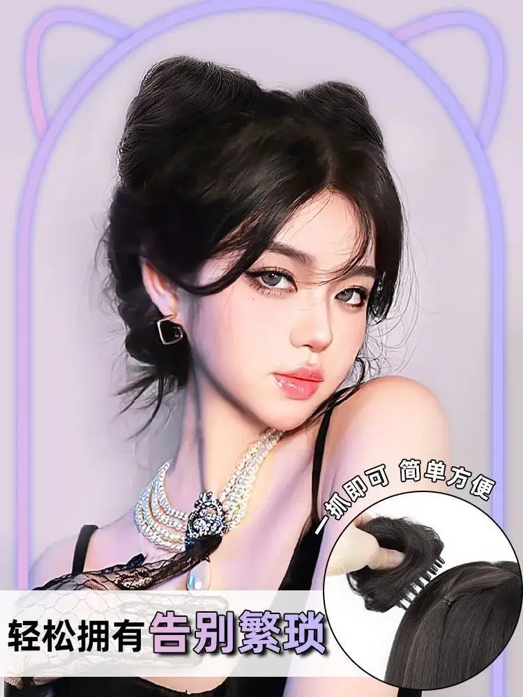 Double Ball Cat Ear Wig Black 8CM — feature 4