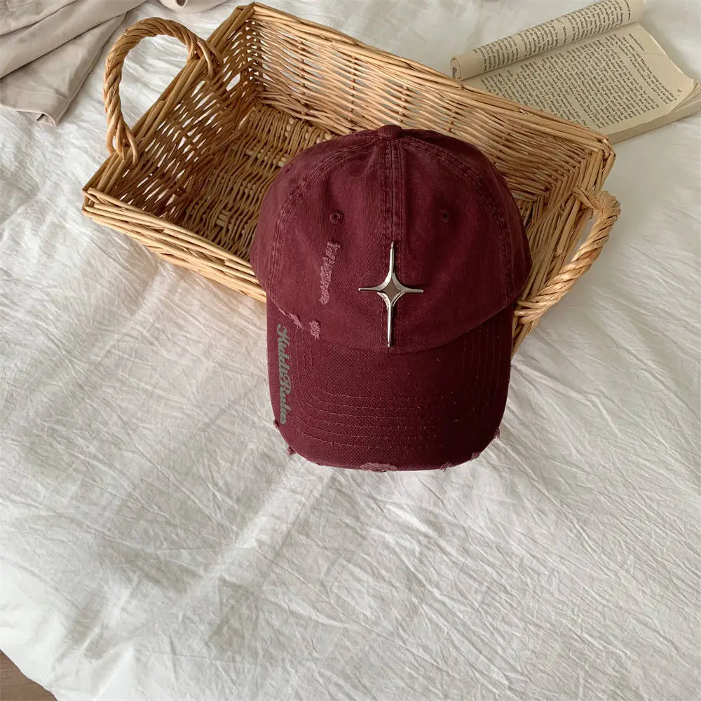 Cross Star Iron Logo Embroidered Baseball Cap