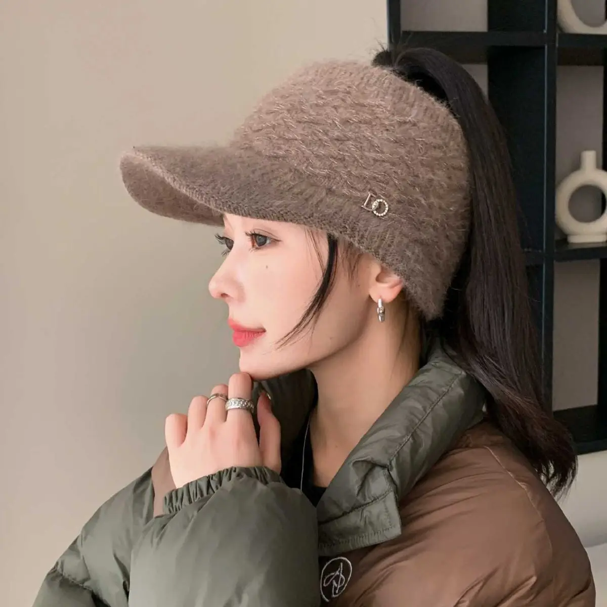 Pink Woolen Knitted Windproof Hat for Women - Image 13
