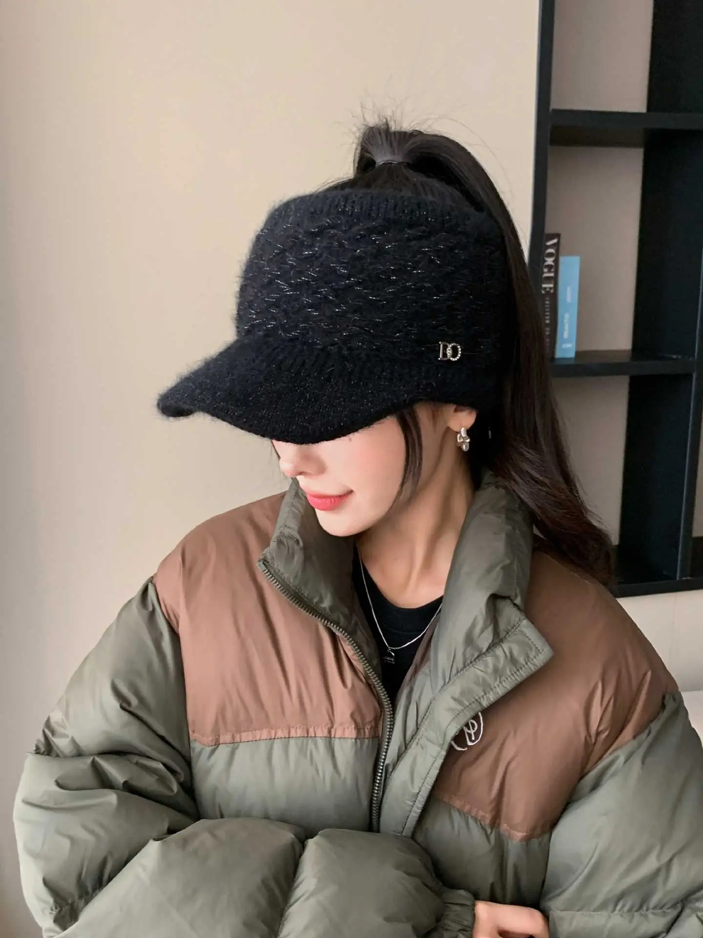 Pink Woolen Knitted Windproof Hat for Women - Image 4