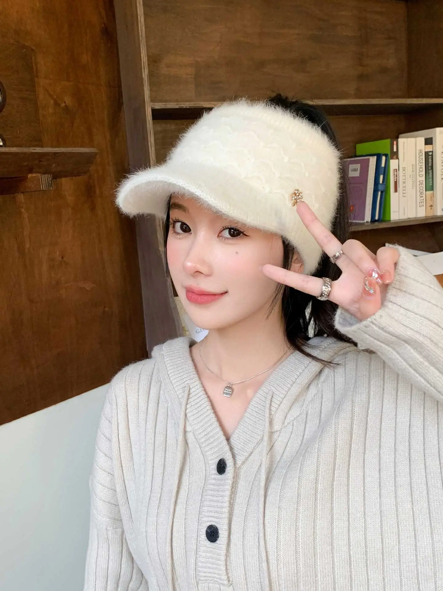 Pink Woolen Knitted Windproof Hat for Women - Image 7