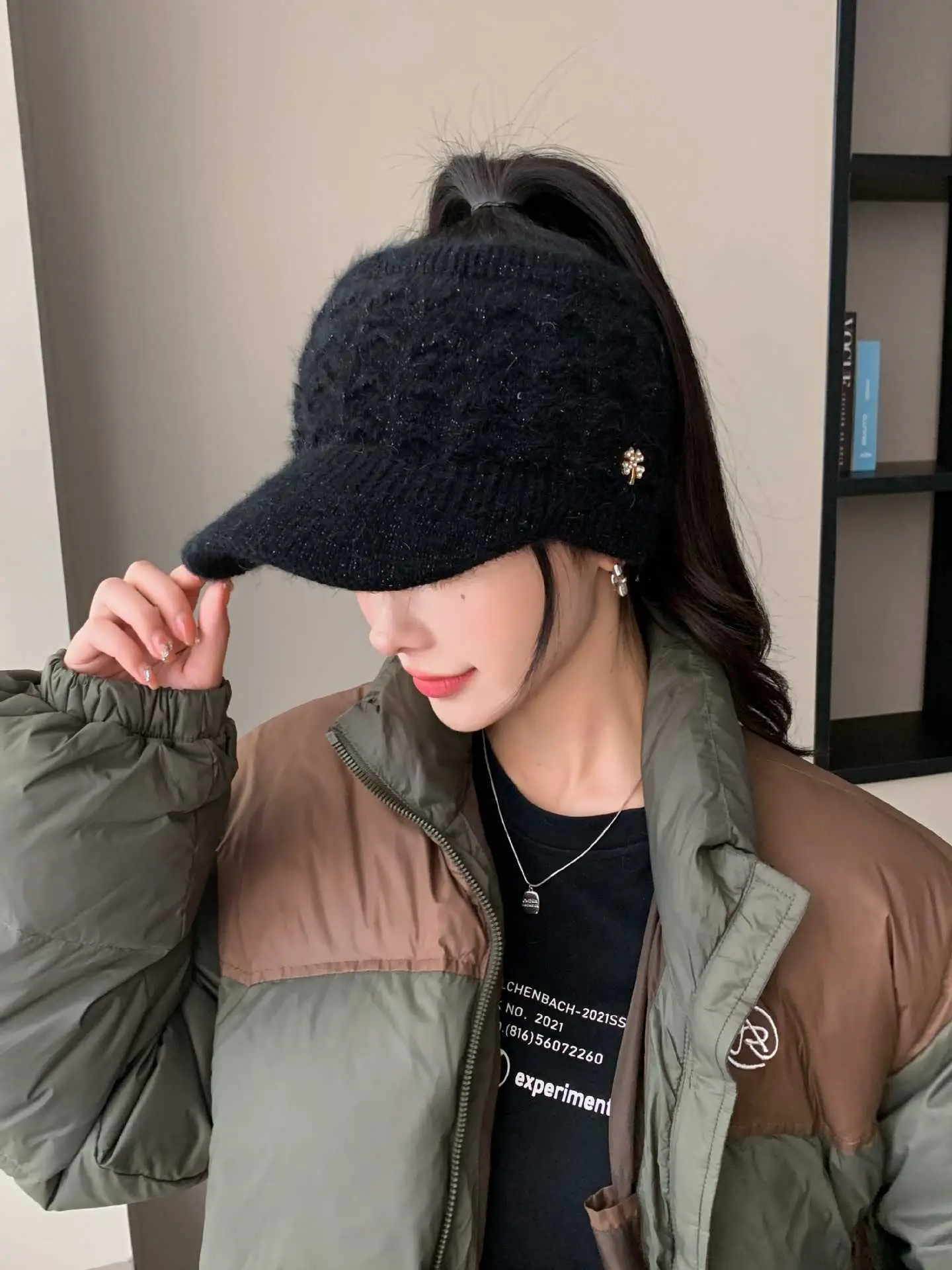 Pink Woolen Knitted Windproof Hat for Women - Image 9