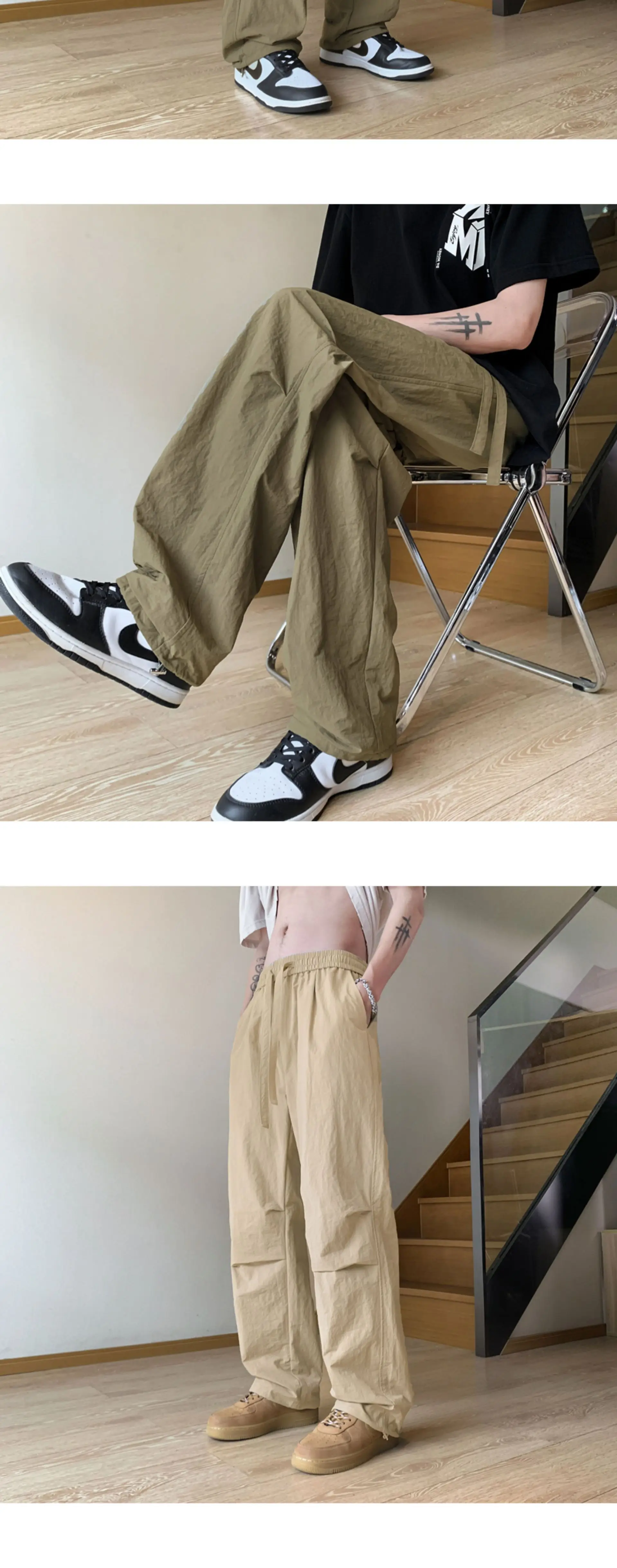 Men's Waterproof Paratrooper Pants Wide Leg Loose Casual — feature 12